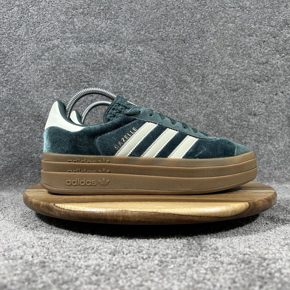 Adidas Gazelle Bold Women’s Size 9 Mineral Green Velvet Athletic Shoes Used